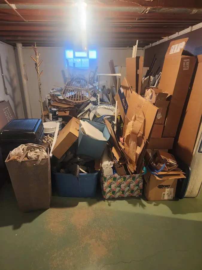 Roll-off dumpster container at job site for Roll Off Dumpster Rental in Bellville